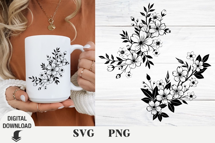 Flower svg, pion svg, wildflowers, floral svg, Summer