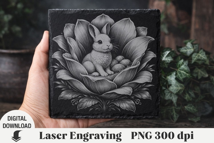 Easter Laser Engraving, Easter bunny Engraving file PNG