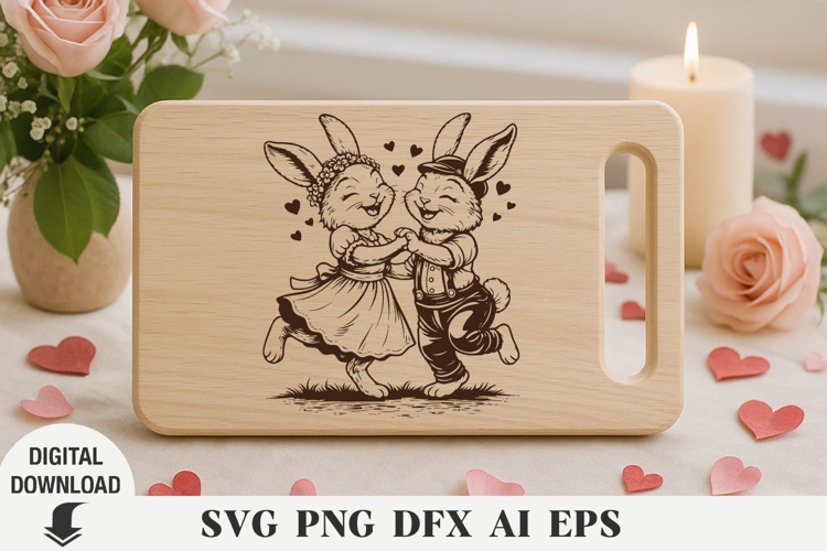 Bunny Laser cut, Easter Cutting board, Love svg