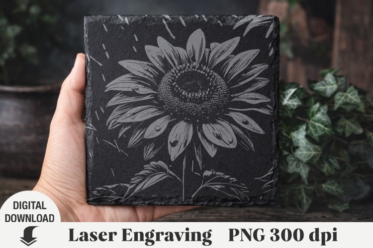 Sunflower Laser Engraving, flowers Engraving file