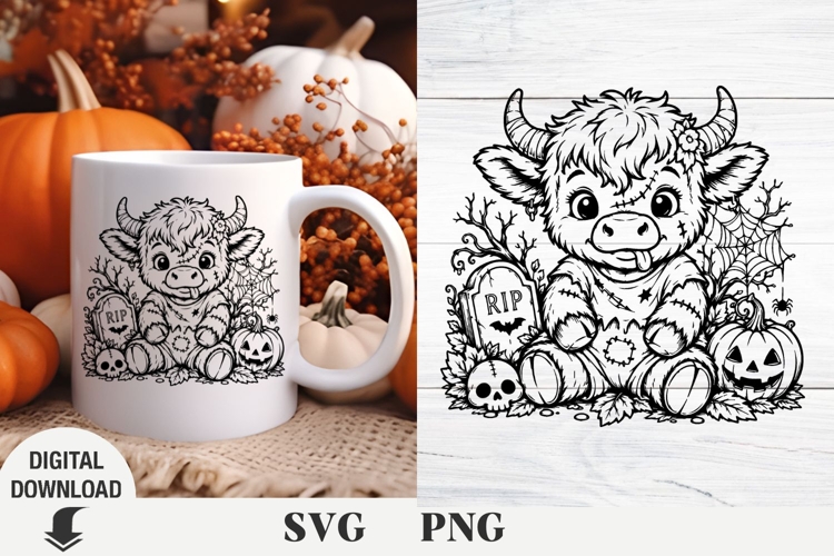 Highland Cow Halloween svg, Halloween svg , Cow svg