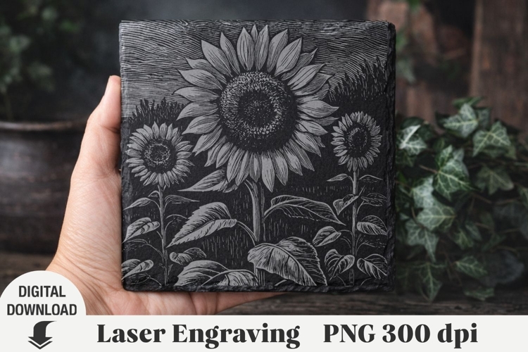 Sunflower Laser Engraving, flowers Engraving file