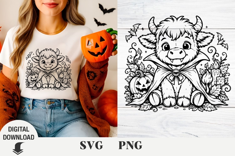 Highland Cow Halloween svg, Halloween svg , Cow svg