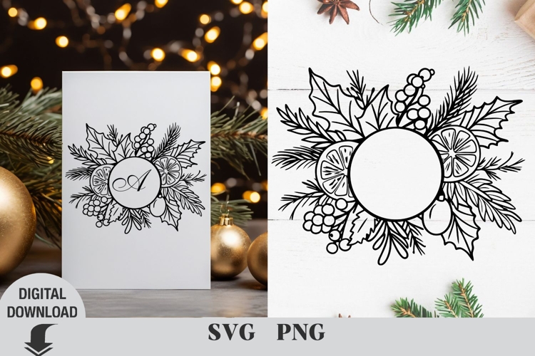Christmas Wreath Clipart Image 15
