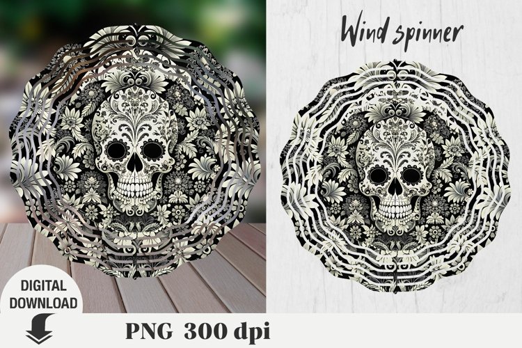 Skull wind spinner, Boho Skull, Halloween wind spinner