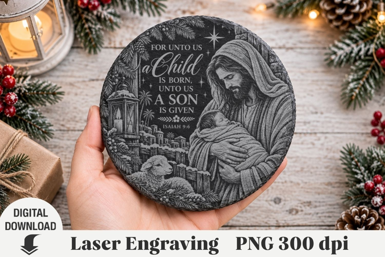 Christmas Laser Engraving, nativity Engraving file