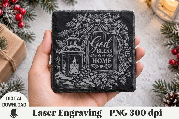 Christmas, Laser Engraving, nativity Engraving, coaster
