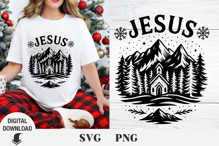 Christmas svg, Jesus retro lettering svg, nativity svg