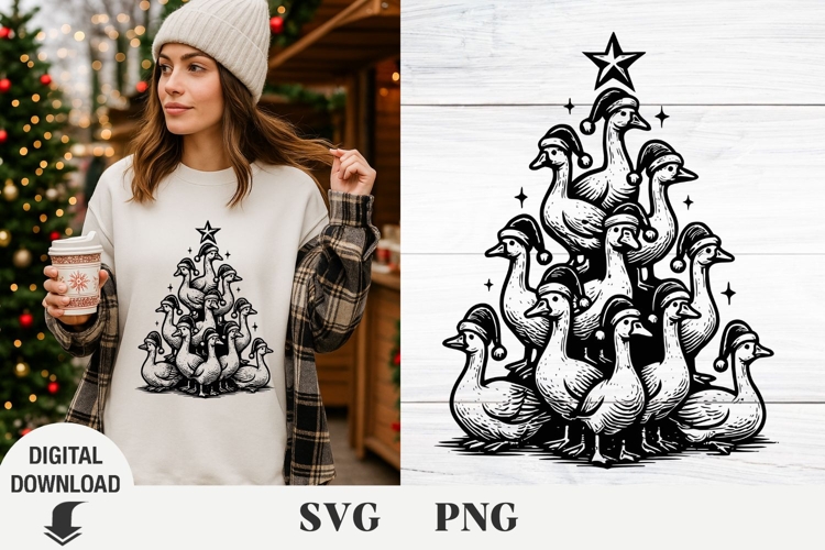 Christmas svg, Christmas goose svg, Fanny goose svg