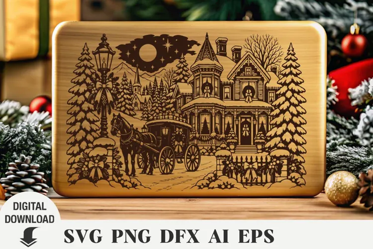 Christmas Laser svg, Cutting board, Laser Engraving