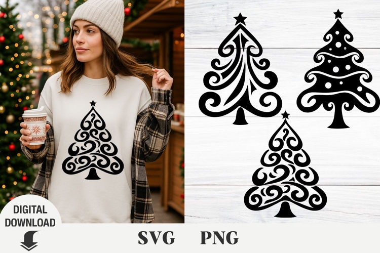 Christmas tree svg, Christmas svg, pine branch