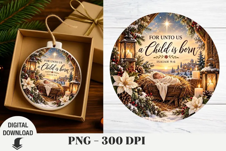 Christmas Ornaments, Nativity Sublimation, Christmas png