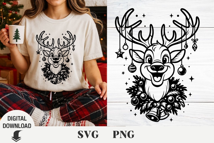 Christmas deer svg, cute deer, baby Christmas deer