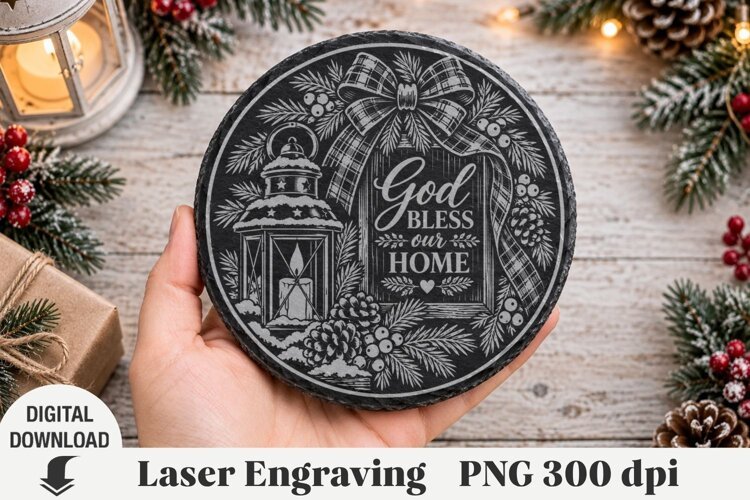 Christmas Laser Engraving, nativity Engraving file example image 1