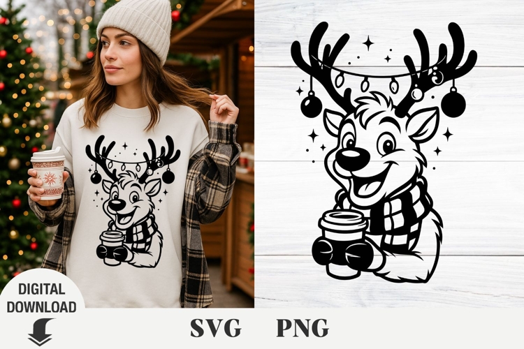 Christmas deer svg, cute deer, baby Christmas deer