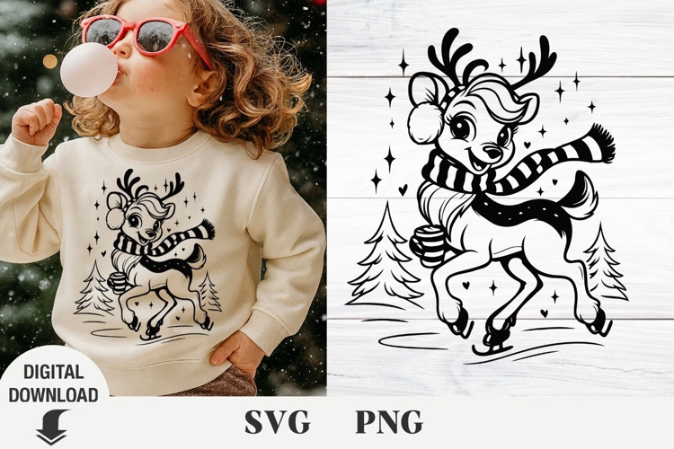 Christmas deer svg, cute deer, baby Christmas deer