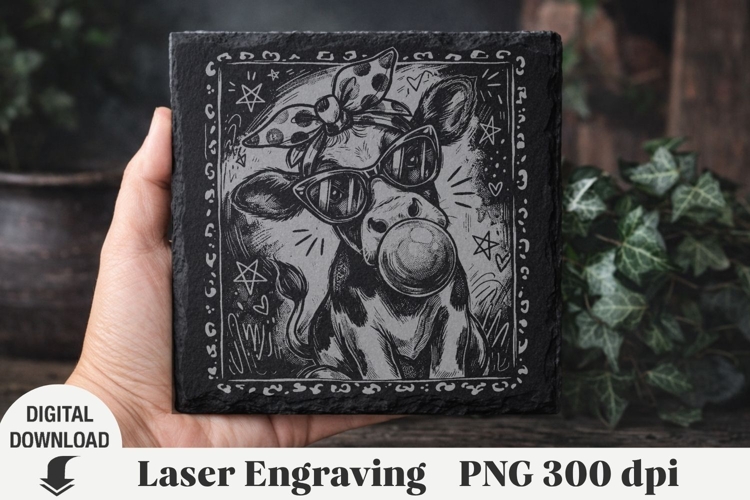 Fanny Cow Laser Engraving, farm Engraving file