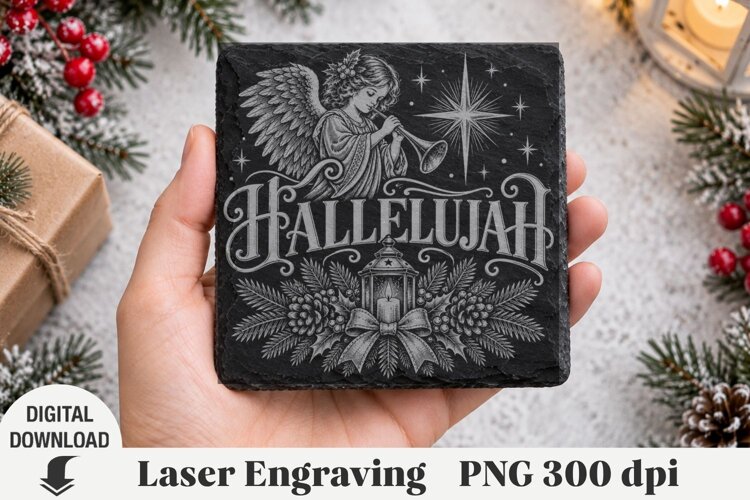 Christmas, Laser Engraving, nativity Engraving, coaster example image 1