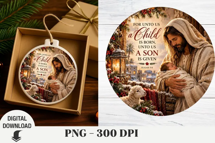 Christmas Ornaments, Nativity Sublimation, Christmas png