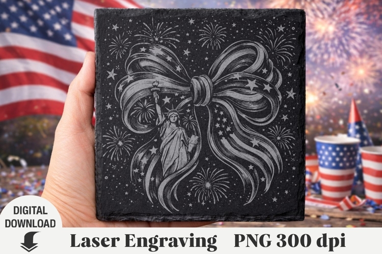 America Laser Engraving, USA eagle, 4th of July, flowers
