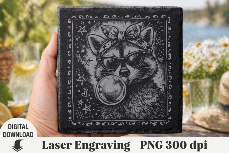 Fanny raccoon Laser Engraving, farm Engraving file