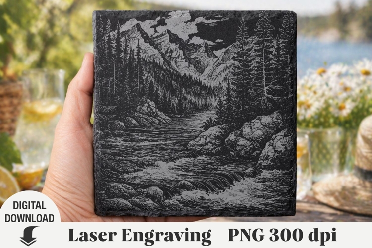 nature scene Laser Engraving, forest Engraving file