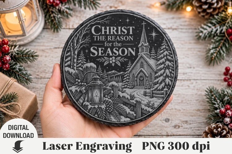 Christmas Laser Engraving, nativity Engraving file example image 1