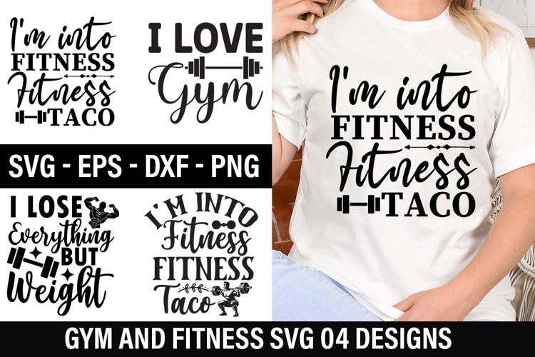 Fitness Quotes SVG Design - Gym T-Shirt Design