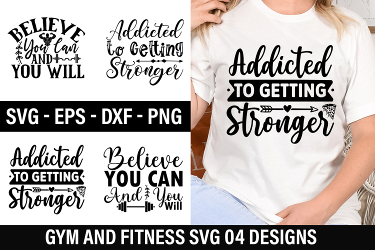 Fitness Quotes SVG Design - Gym T-Shirt Design