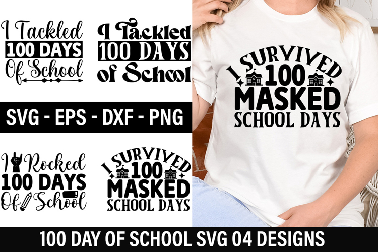 100 Days Of School SVG Design - High Quality File