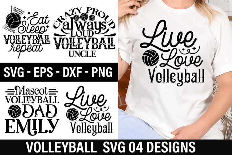 Volleyball SVG Design - Mascot volleyball dad emily