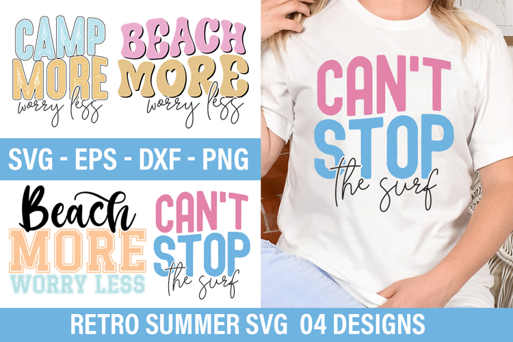 Retro Summer SVG Design - Cant Stop The Surf