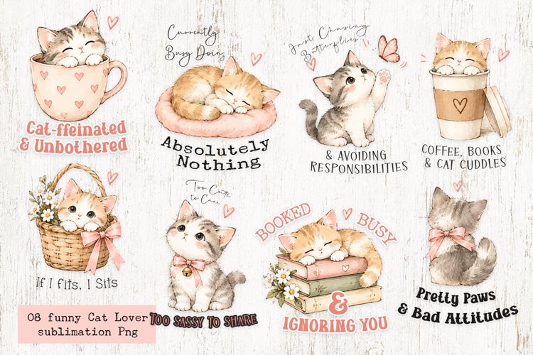 Funny Cat Lover Sublimation PNG example image 1
