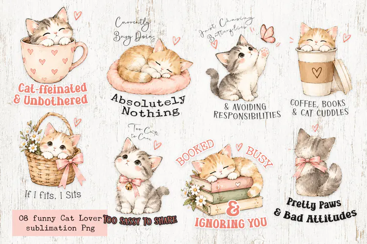 Funny Cat Lover Sublimation PNG