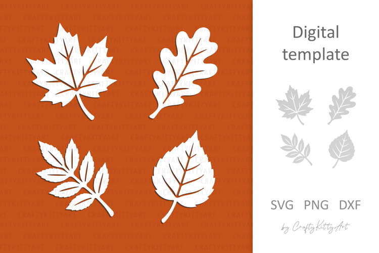 Leaves Laser Paper cutting SVG: Maple leaf, Oak leaf cut out