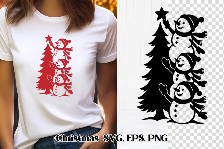 Christmas snowman SVG design | Christmas silhouette SVG