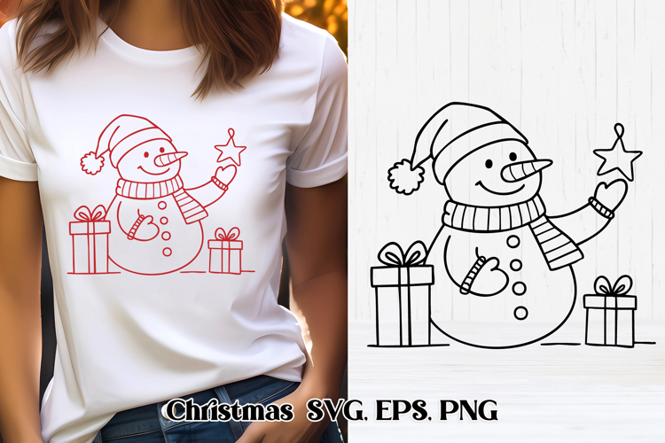 Christmas snowman SVG design | Christmas silhouette SVG