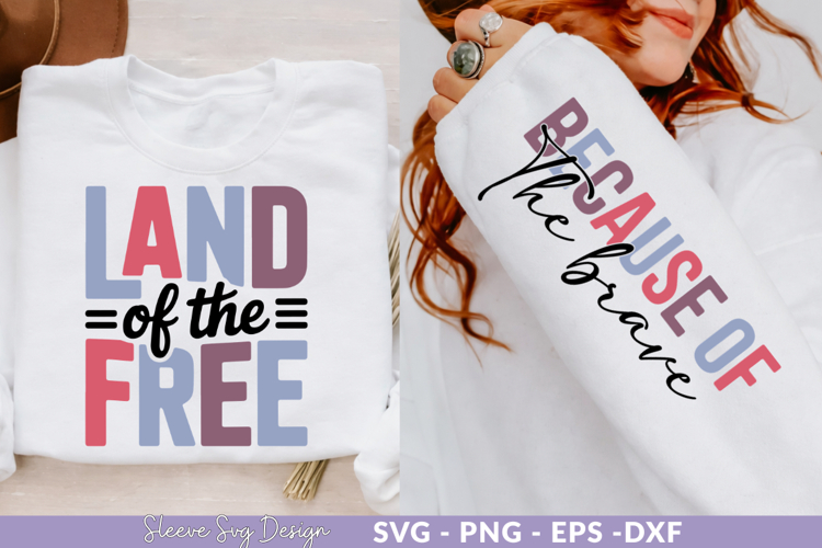 Land of the Free SVG Craft Design for Custom Apparel