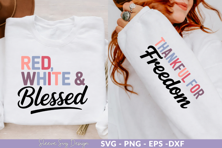 Red white & blessed SVG Design for T-Shirts and Crafts