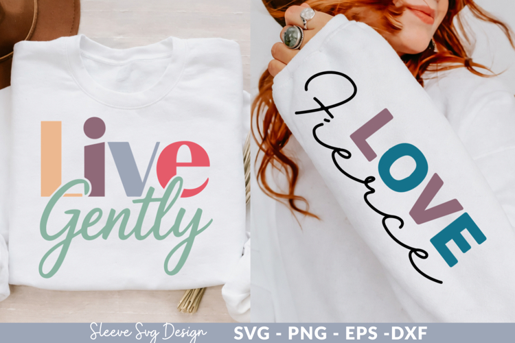 Live Gently Sleeve svg design,motivational quotes svg design