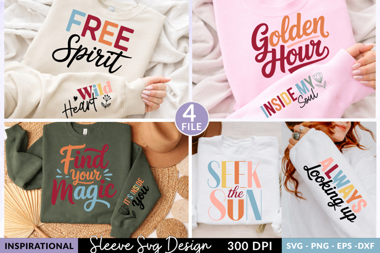 Inspirational Retro Quote Sweatshirt BundleSleeve Svg Design