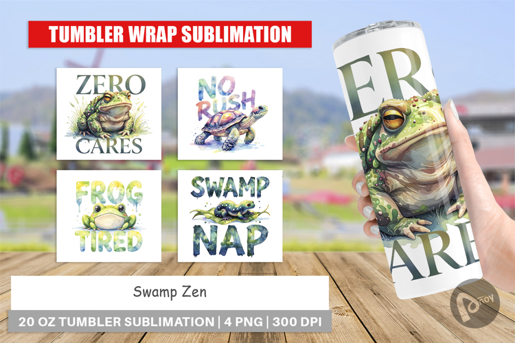 Swamp Zen Ugly-Cute Frog Tumbler Wrap