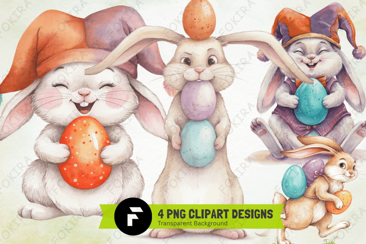 easter egg bunny clipart, cute rabbit easter png, easter png