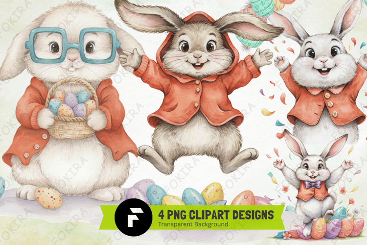 easter egg bunny clipart, cute rabbit easter png, easter png