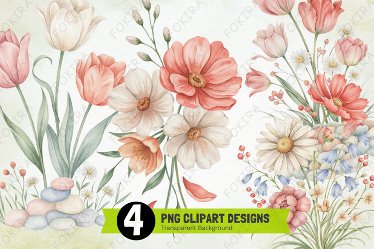 Spring Flowers Clipart PNG, spring flowers clipart png example image 1