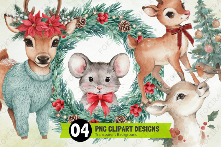 Christmas Animal Clipart png,xmas animal clipart