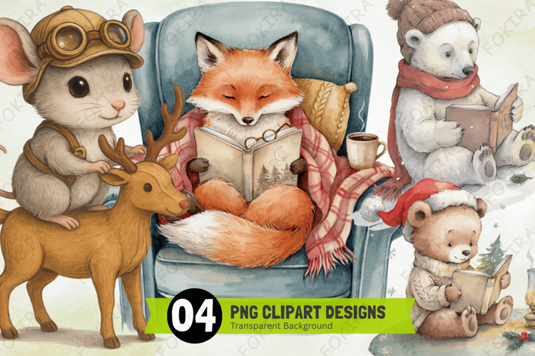 Christmas Animal Clipart png,xmas animal clipart png