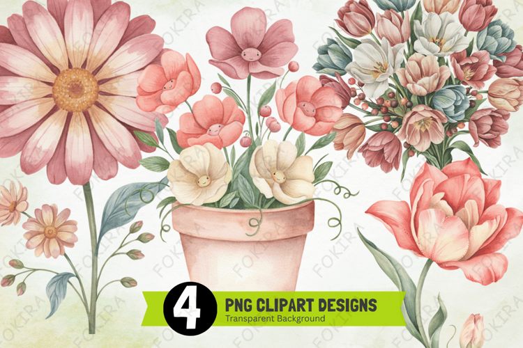 Spring Flowers Clipart PNG, spring flowers clipart png
