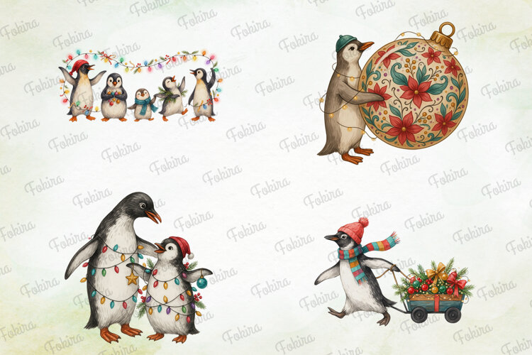 Christmas Penguin Clipart PNG, christmas penguin clipart png example image 1