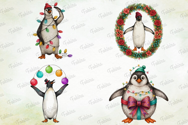 Christmas Penguin Clipart PNG, christmas penguin clipart png example image 1